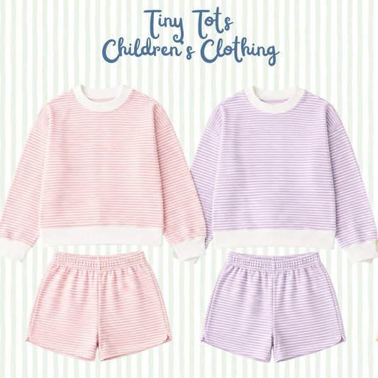 Girls Fall Preorder: Striped Mocknecks Shorts Set
