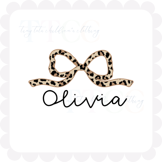 Cheetah Bow Name Design