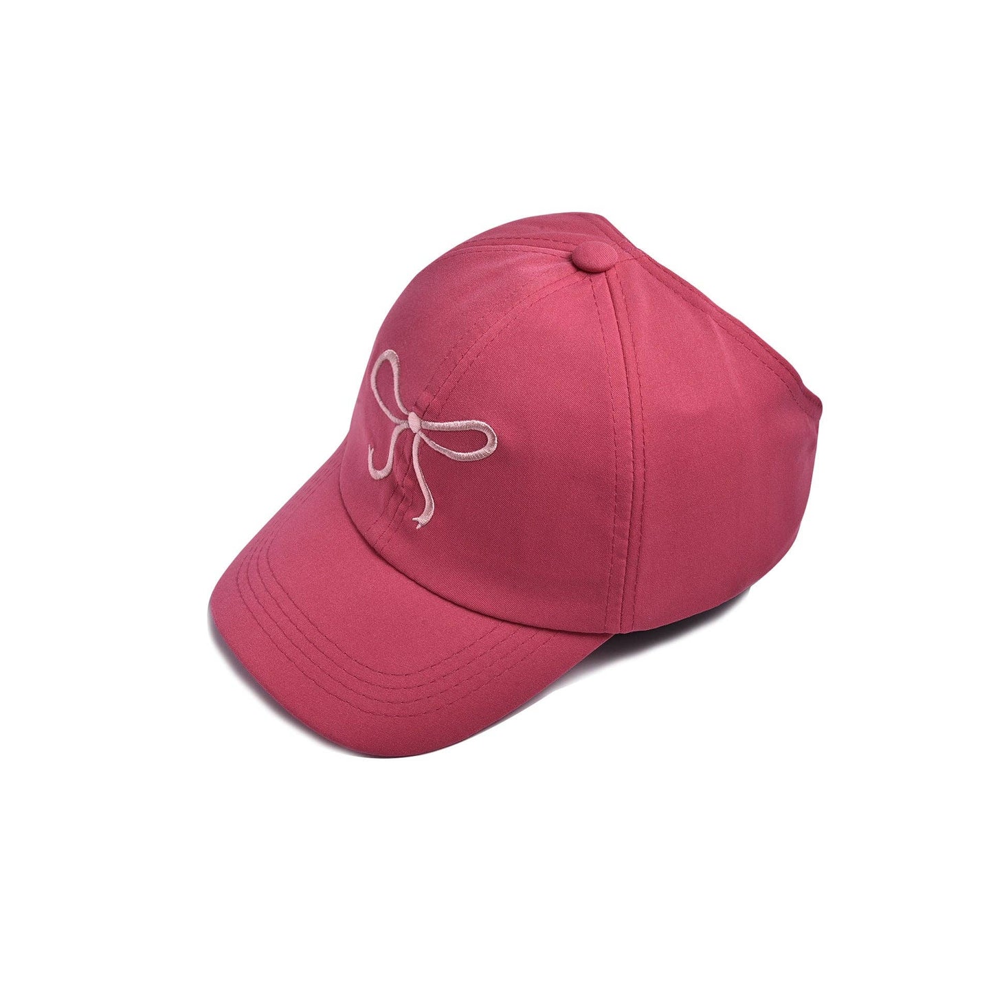Girls Summer Bow Embroidered Outdoor Solid Baseball Cap