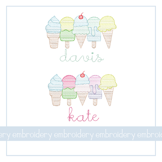 Sketch Fill Ice Cream Cones- EMB