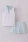 Aqua Dotted Gingham Athletic Skort Set SIZE 8