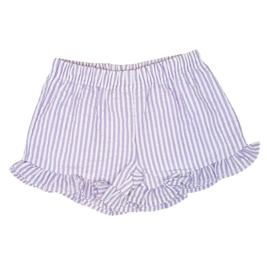 Ruffled Seersucker Shortie Shorts - Lavender