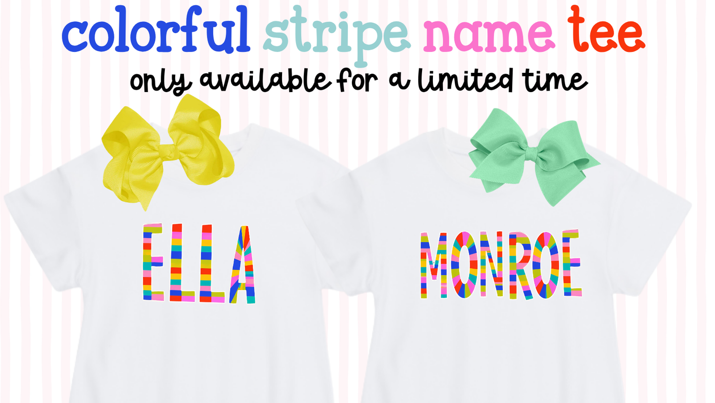 Colorful Stripe Name Tee
