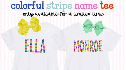 Colorful Stripe Name Tee