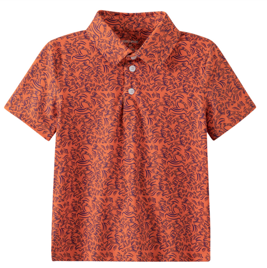 Navy & Orange Tiger Polo
