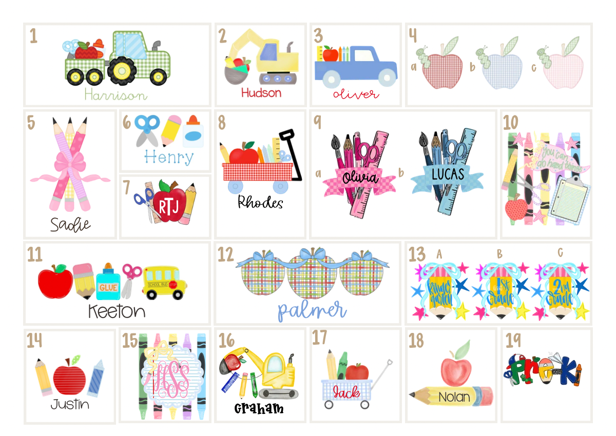 Back To School Sublimation Collection 1