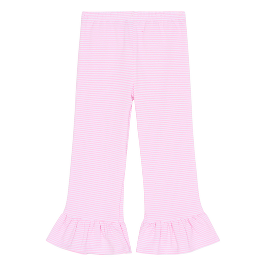 Knit stripe flare pants