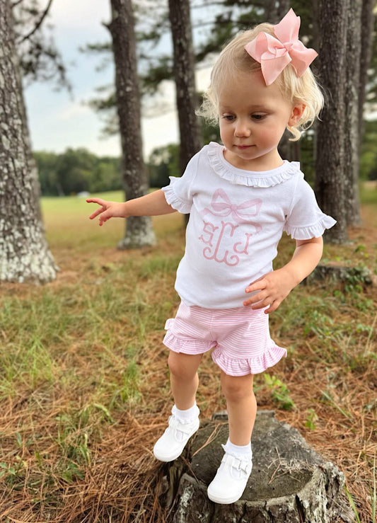 Pink Bow Monogram