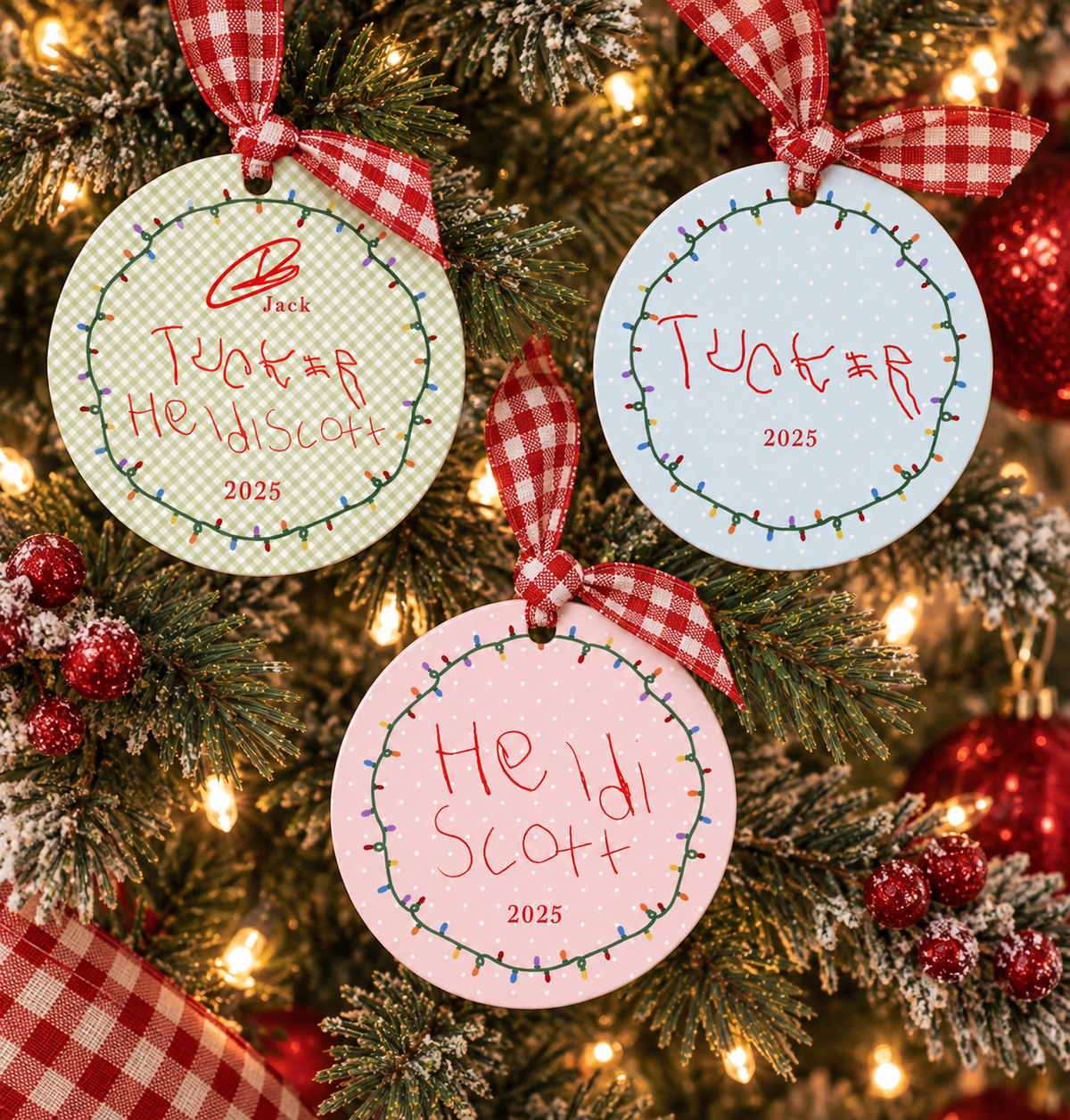 Handwritten Christmas Ornament SAMPLES