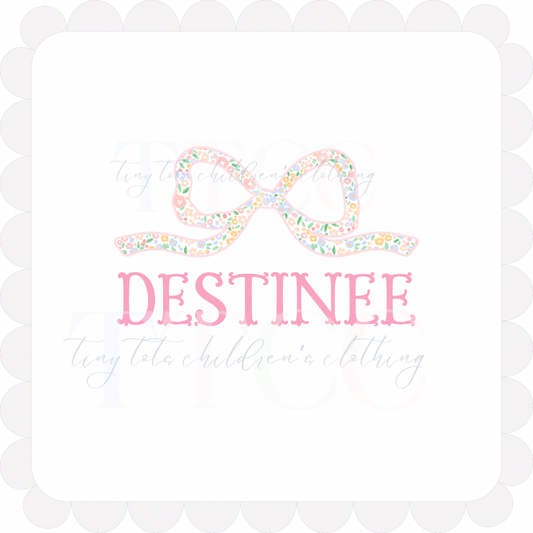 Pretty Petals Bow with Name
