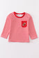 Red Stripe Football Pocket Tee