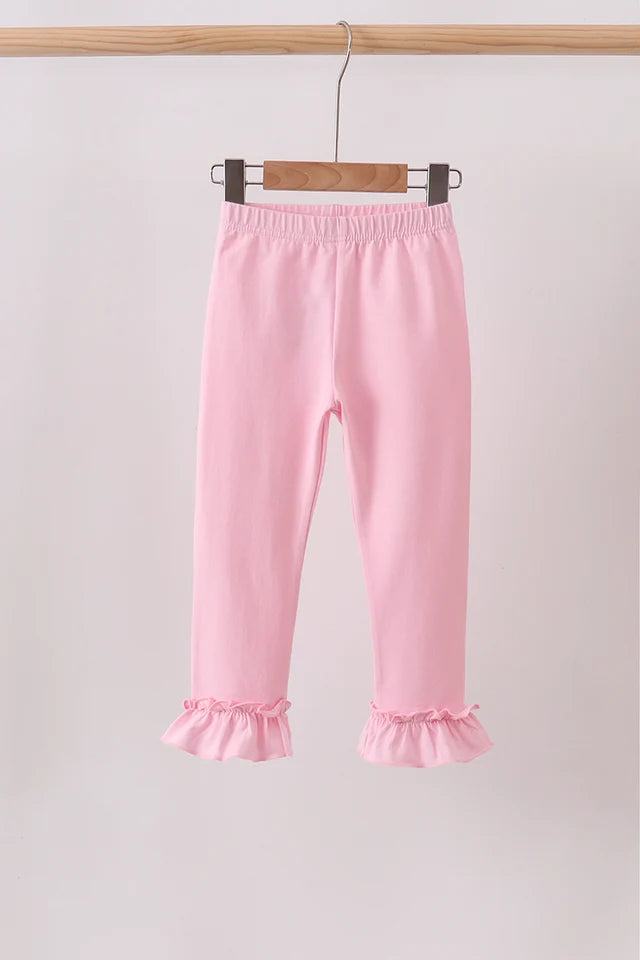 Ruffle Edge Leggings - Pink