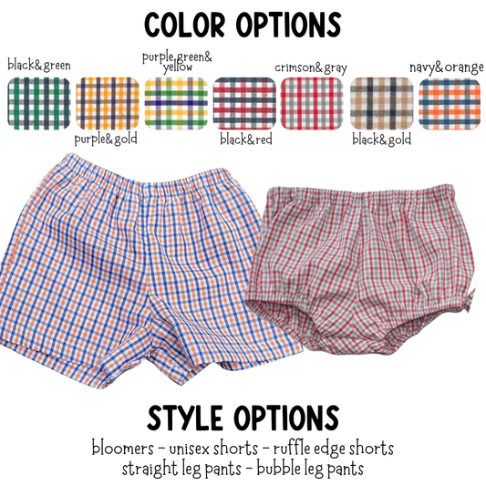 Gingham Gameday Bottoms *PREORDER*