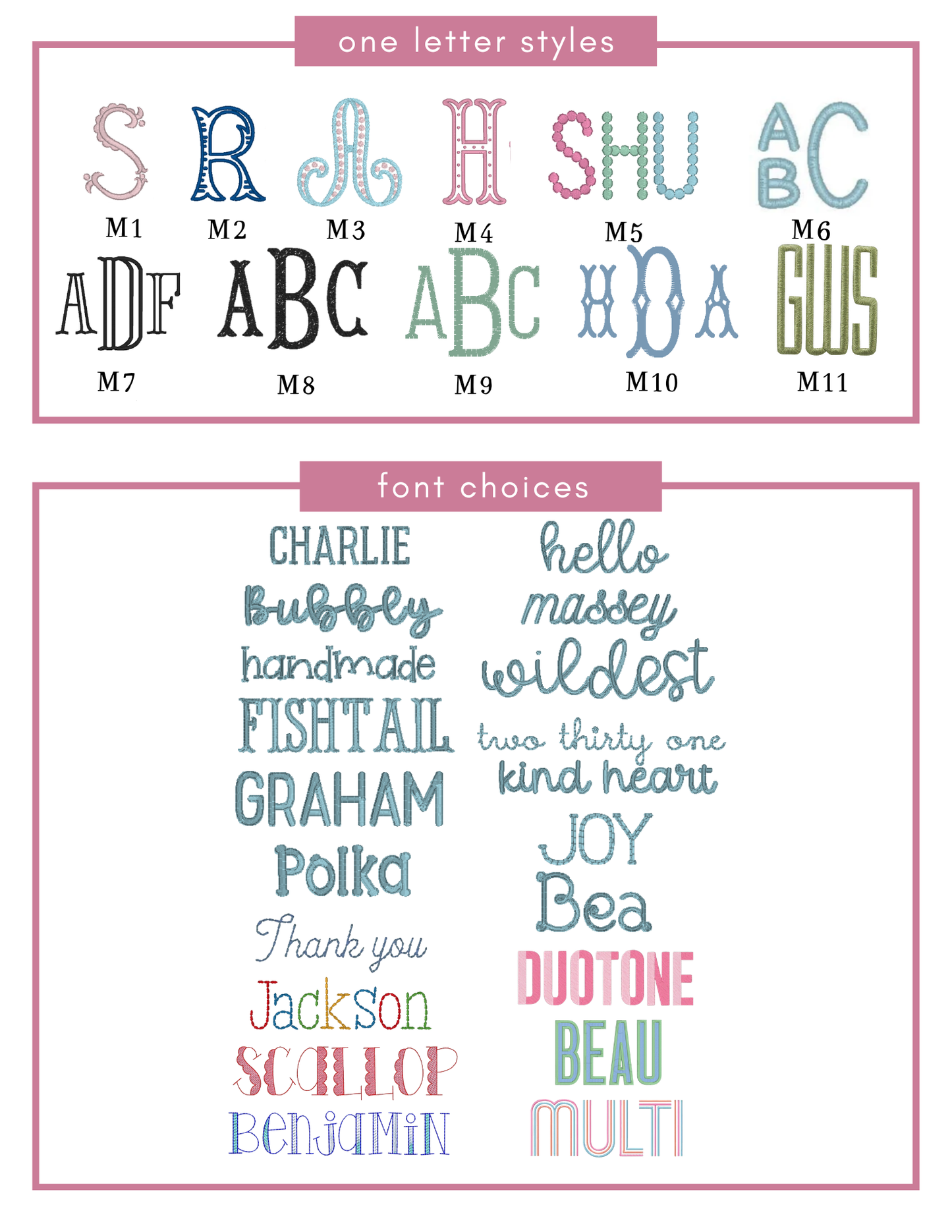Name/Monogram Designs - EMB
