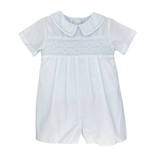 Diamond Smocked Romper - BLUE