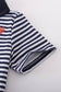 Navy Stripe Eagle Embroidered Polo