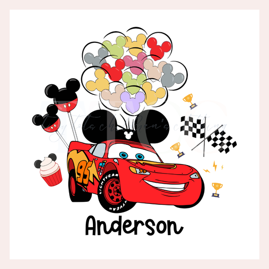 Red Race Car & Balloons