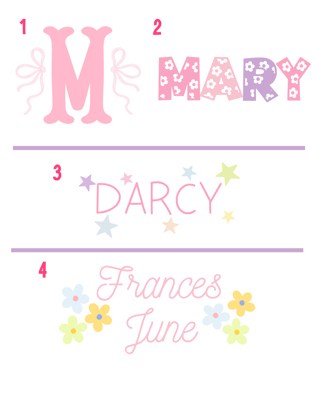 Girly Pop Name Designs